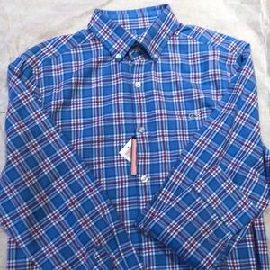 NWT Vineyard Vines blue checkered flannel shirt